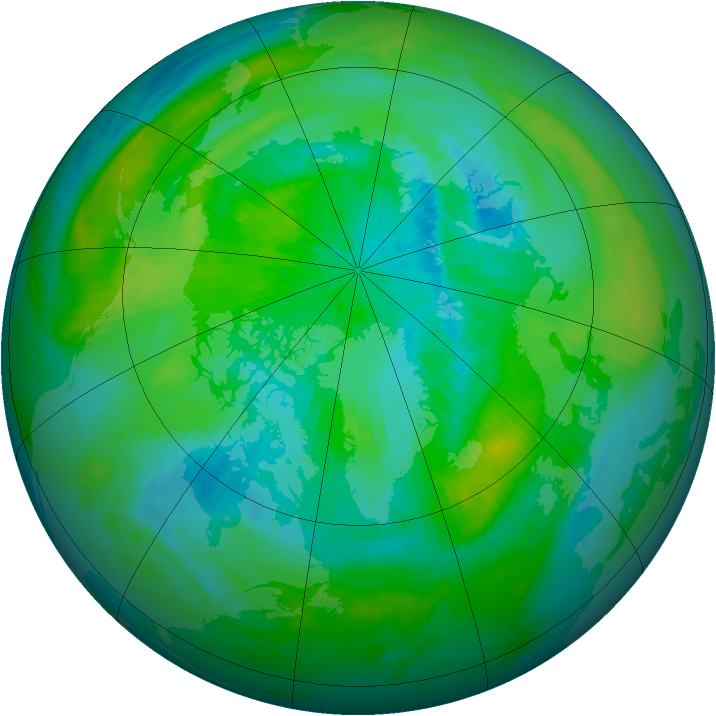 Arctic ozone map for 17 September 1987